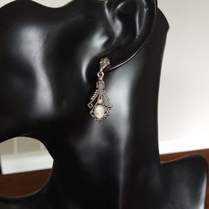 Vintage young girl cameos in pale blue